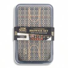 7"X11" Nonstick Brownie Pan 3-Piece Set With Pre-Cut Divider And Lid - Black - Multicolor - View 3