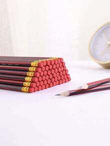 10/30/50pcs Classic Red & Black Pencils, Student Award Sketch Pencils, Learning Stationery With Eraser, School HB Pencils, Office Supplies, School Supplies, Back To School Gifts, School Office Stationery, Student Stationery