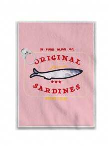 1 pièce Torchon de cuisine à sardine, torchon de cuisine imprimé de petits poissons de dessin animé, torchon de table de style ferme, torchon pour vaisselle de cuisine, torchon pour sécher la vaisselle de cuisine, cadeaux de fête, fournitures de cuisine
