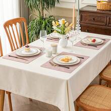 Local Delivery- Romanstile Vinyl Placemats Set Of 4-12 X 18 Inch - Heat Resistant Place Mats 100% Waterproof Oilproof Wipeable Reversible Faux Leather Table Mats For Kitchen/Dining/Decor/Party/Outdoor, Light Grey - Hồng - Xem 7