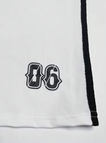 Inmen 夏季性感纯色修身两件套，长袖V领字母印花上衣搭配绷带短裤，适合夜店穿着