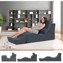 Yoga Chaise Lounge Indoor, Ergonomic Reading Chair For Adults, Multifunctional Foam Recliner For Living Room,Adjustable Footres - 1 - View 2