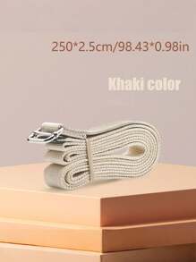 1pc 250*2.5cm Yoga Resistance Band, Stretching Band, Metal Buckle Yoga Strap, Multifunctional Binding Band, Pull Strap, Shoulder Warm-Up Stretch Band, Woven Yoga Rope, Home Assistance Pilates Stretch, Fitness Training For Beginners, Shaping, Indoor & Outdoor Exercise, Yoga Mat Workout
