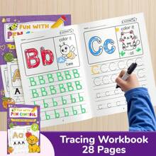 Cahier de 28 pages, A-Z, Alphabet ABC, Mots Anglais Phonétiques, Alphabet pour Enfants, Convient pour l'Entraînement au Contrôle de l'Écriture et la Pratique de l'Éveil, Jeux de Lecture pour Enfants, Cahier d'Écriture pour Préscolaires, Papier Imperméable, Matériel Pédagogique, Jouets Éducatifs Précoces pour Enfants, Montessori, Matériel d'Apprentissage, Cadeau d'Anniversaire pour Garçons et Filles, Entraînement de la Concentration, Exercices de Contrôle du Stylo