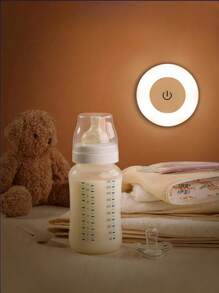 USB Rechargeable Round Magnetic USB Night Light, Touch Control, 3-Color Adjustable, Dimmable, Suitable For Breastfeeding, Diaper Changing, Bedroom, Hallway, Bathroom, Travel