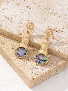 1 对不对称亚克力耳钉，百搭女士时尚耳环 - 亞克力不規則耳環 - 查看 13