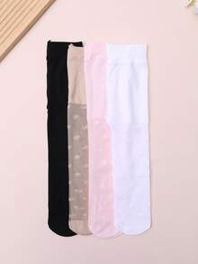 4 pares de mallas/medias de baile ligeras y dulces para niñas bebés/pequeñas para primavera/verano - Multicolor - Ver 7