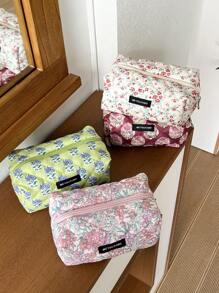 Bolsa de almohada portátil, bolsa de maquillaje grande, bolsa de cosméticos, bolsa de viaje, bolsa de maquillaje grande para niñas, bolsa de almacenamiento dulce, regalos para chicas adolescentes, bolsa de maquillaje de verano para mujeres, bolsa de cosméticos con estampado floral, organizador de maquillaje vintage, bolsa de artículos de tocador para viaje para brochas de maquillaje, cuidado de la piel y esmalte de uñas en gel - perfecto como regalo para niñas, amigas, cumpleaños, bodas, fiestas, suministros de maquillaje, herramientas de maquillaje, bolsa de almacenamiento, artículos de viaje