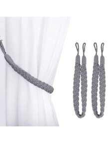 1 Stück/2 Stücke handgeflochtene Seilgardinen-Querbinder, mehrere Farb- und Größenoptionen, für Gardinen-Befestigung (Haken nicht enthalten)