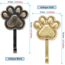 1 gancho de parede com estampa de pata, ganchos funcionais para montagem na parede, gancho de ferro fundido dourado antigo para casacos, chapéus, bolsas, toalhas de banho, decoração de quarto, corredor, banheiro, cozinha, escritório - Multicolorido - Ver 7