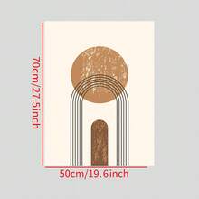 1入組復古幾何油畫圖案帶實木邊框,波西米亞風格客廳,臥室,學習房間裝飾 - 彩色 - 查看 7