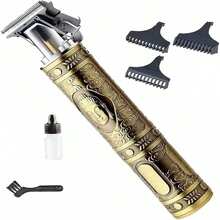 Professional Vintage Barber Rechargeable Gold Razor For Mustache, Beard And Trimming. - Gold - View 1