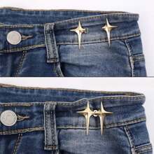 8 sets de boutons d'ajustement de la taille du pantalon en forme d'étoile, ensembles de boucles de ceinture réglables sans couture et sans outil, boucles de ceinture décoratives amovibles, boutons et épingles pour jeans, pantalons, jupes et manches larges