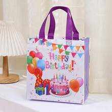24/16/12/8/4pcs/Set 23*22*11CM Non-Woven Fabric Happy Birthday Tote Bags, Party Birthday Gift Bags, Reusable For Family Birthday Celebration Gift Packaging And Decoration