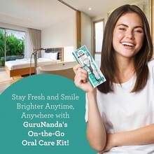 GuruNanda Travel-Friendly Oral Care Kit- 1 Butter On Gums Toothbrush, 1 Tongue Scraper, 4 Dual-Action Floss Picks, 1 Coconut & Mint Oil Pulling Sachetpuh1dian - 綠色 - 查看 11