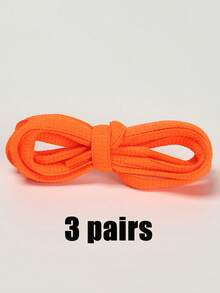 3 Pairs Semi-Circle Shoelaces, Fashionable Versatile Sneaker Shoe Laces Replacements For Sports And Running Shoes - Multicolor - View 15