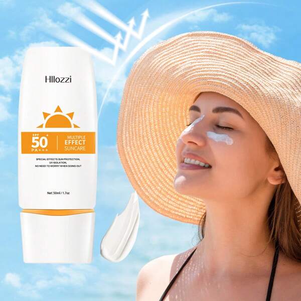Hllozzi Sun Cream Has A Delicate Texture, Is Refreshing And Non-Greasy, Gentle And Non-Irritating, Moisturizing And Suitable For All Skin Types. It Is A Must-Have For Traveling.