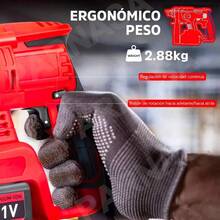 Seokiwi Rotomartillo Taladro Inalámbrico Sds-plus 3200w 2*4.0ah 4en1 - Rojo - Ver 7