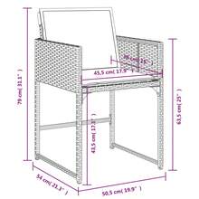 vidaXL Set da Pranzo da Giardino 7 pz con Cuscini in Polyrattan Grigio - Grigio - Visualizzare 9