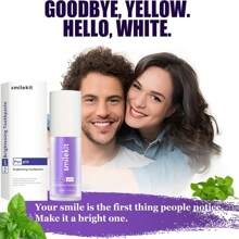 Purple Whitening Toothpaste, 1.01oz - Deep Clean & Fresh Breath, Minty Strawberry Flavor, Gentle On Gums, Portable For Travel, Fruit, Non-Spicy