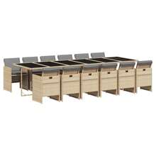 vidaXL Set Pranzo Da Giardino 13 Pz Con Cuscini Beige Misto Polyrattan - Beige - View 2