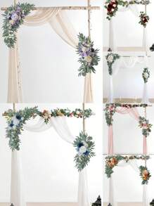 2pcs-Outdoor Wedding Arch Flowers, - Wedding Arch - Mr. & Mrs. - Artificial Dusty Roses Wedding Flowers For Wedding Welcome Sign Decorations And Wedding Ceremony Reception - Outdoor Arch Garland (Multiple Styles)