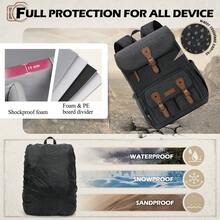 Camera Bag Backpack For DSLR/SLR Mirrorless 15.6 Inch Laptop Camera Back Pack For Photographers Anti-Theft Photography Bags Case With Tripod Holder & Rain Cover - 黑色 - 查看 6