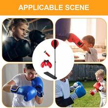 Free Standing Height Adjustable Boxing Punch Ball Bag Gloves Set Sports - UK-L340401 - View 1