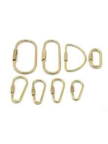 Llavero ovalado con cadena dividida, Portallaves con  de rosca, llavero de clip de metal dorado con cierre de rosca para mujeres y hombres, Llavero de formas especiales para colgar en la cintura, Llavero de metal grande, Equipo para exteriores - Multicolor - Ver 9