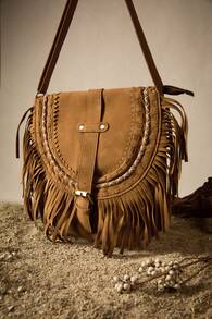 Tropiscape Túi đeo chéo vai tua rua du lịch mới 2024 dành cho nữ, túi đeo chéo vai, túi yên ngựa, thích hợp cho kỳ nghỉ mùa thu/đông, thư giãn, bãi biển, mùa thu, Giáng sinh, Giáng sinh, mùa đông, quà tặng Giáng sinh - màu nâu - Xem 2