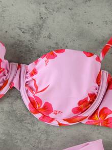 Bộ bikini nữ mùa xuân/hè mới về, kiểu dáng gợi cảm, thanh lịch, họa tiết hoa, thích hợp đi biển, nghỉ mát, hẹn hò, dự tiệc. - in ấn - Xem 4