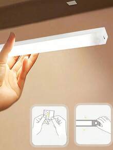 1条无线LED人体感应橱柜灯带，磁吸式可充电感应灯，自动开关，适用于衣柜、卧室、楼梯，安装简便，光线柔和，适用于走廊、房间、橱柜等，持久耐用。