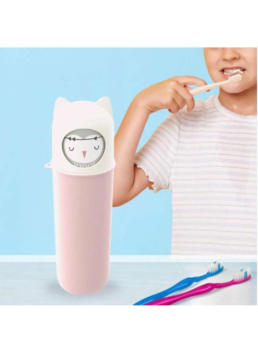 Toothbrush Holder Dental Case Pencil Holder Children's Cutlery Holder Pink Blue Bear Trinket Holder