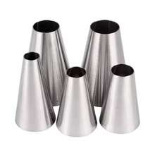 5Pcs/Set Large Size Round Piping Nozzle Cake Cream Pastry Tools Stainless Steel Icing Tips For Cupcake Decorating - Multicolor - View 8