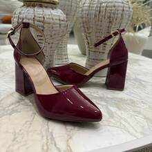 Pointed Toe Pumps Thick Heel Women's Shoes High Heel Classic Elegant 027 SHOW SHOW - 紅木色 - 查看 2