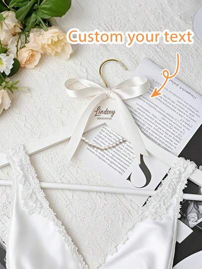 Bride Hanger, Wedding Hanger, Personalized Hanger, Wedding Dress Hanger, Custom Wire Hanger, Wooden Hanger, Mrs Hanger, Name Hanger Engraved Hangers For Wedding, Personalised White Coat Hanger For Bride And Groom, Bespoke Wedding Day Hangers, Bridal Keepsake, Bridal Party