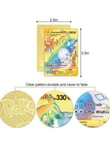 10 PCS Random Blind Bag Gold Foil Cards Packs Vmax V EX GX Rare Golden Cards TCG Gold Foil Game Trading Card For Fans/Collectors Gifts (No-Repeated)