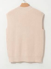 Acelitt Oatmeal "HOWDY" Cowboy Rodeo Pattern Turtleneck Short Sleeve Sweater - Khaki - View 6