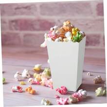 100/48/36/24/12PCS/1PCWhite Popcorn Boxes, 2 X 4.5 X 3 Inch Mini Popcorn Boxes For Movie Night DecorationsChristmas / Halloween