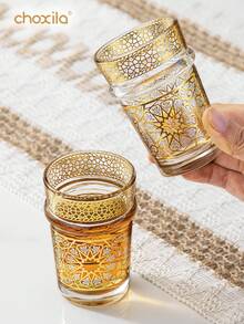 choxila 6/12pcs Set Of Arabic Coffee Cups, Moroccan Tea Cups, Glass Cups, Glass Cup Sets, Mint Tea Cup Sets, Traditional Arabic Glass Tea Cup Sets, Versatile Drinking Glass Cups, Ramadan Gifts - 130ml - View 3