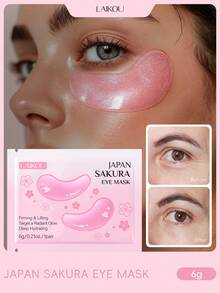 3 piezas/5 piezas/10 piezas/20 piezas/60 piezas/100 piezas Mascarillas para ojos con aroma a flor de cerezo japonesa LAIKOU, 6g, hidratante, iluminadora, antienvejecimiento, crema de ojos nutritiva, reduce las líneas finas, apta para todo tipo de piel, cuidado diario para mujeres, madres, esposas, hermanas, adolescentes, novias, cuidado de ojos, pre-maquillaje SPA - Rosa - Ver 2