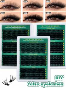 MEM 270 件/290 件/300 件睫毛簇 30D+40D+50D/40D+60D+80D/60D+80D+100D DIY 睫毛延长仿貂睫毛 - 优质 D 卷曲自然卷曲单根睫毛簇，用于 DIY 睫毛延长 - 可重复使用、轻巧且易于粘贴 睫毛簇、睫毛簇、单根睫毛、睫毛、假睫毛 - D - 查看 4