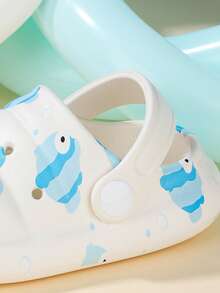1 đôi dép xăng đan trẻ em in hình động vật, thoáng khí, chống trơn trượt, thích hợp đi biển, dã ngoại cho trẻ nhỏ. - trắng - Xem 8