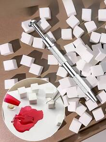 101pcs White Mini Replaceable Nail Art Sponges, Nail Art Sponge Metal Grabbers, Nail Art Gradient Sponges, Nail Art Sponge Set For Gradient Color Nail Art Sponges DIY Nail Art Tools Nail Art Supplies Nail Art Accessories