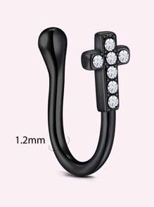 CIZME Different Style Nose Ring, Black Red Nose Ring Septum Horseshoe Earring Eyebrow Lip Helix Tragus Cartilage Piercing Ring, Mustache Shape Nose Piercing, Tongue Ring, Fake Nose Ring CZ African Nose Cuffs, Nose Rings Clip On Nose Jewelry For Woman Gift For Party
