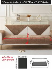 1pc All Season Sofa Cushion Cover, Modern Minimalist Non-Slip Sofa Seat Protector, Dust-Proof And Washable Sofa Slipcover, Brown Soft And Fade-Resistant, Pet-Friendly, Fits L-Shaped And 1/2/3/4 Seater Sofas For Bedroom, Office, Living Room - Brown - View 16