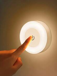 USB Rechargeable Round Magnetic USB Night Light, Touch Control, 3-Color Adjustable, Dimmable, Suitable For Breastfeeding, Diaper Changing, Bedroom, Hallway, Bathroom, Travel