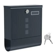 BuzÓn, BuzÓn de Correos, Cerradura con Cilindro de Cobre y Tapa Giratoria, Placa de IdentificaciÓn, Porta-PeriÓdicos, FÁcil Montaje, 10 x 30,8 x 33,8 cm, Gris Antracita - Gris Oscuro - Ver 6