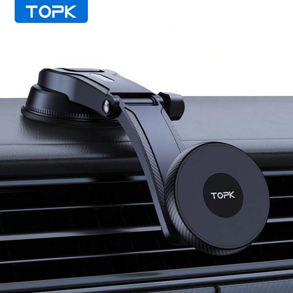 TOPK TOPK Magnetic Phone Holder For Car, Powerful Magnetism Premium Quality Support Single-Hand Operation Metal Hook Magnetic Car Phone Mount, Powerful Magnetism Premium Quality Support Single-Hand Operation Metal Hook Magnetic Car Phone Mount