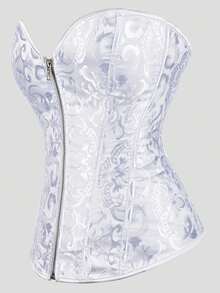 Women's Corset Style Zipper Front Bustier Top With Lace-Up Back, Suitable For New Year Party, Valentine's Day, Holiday, Halloween Costume - Multicolor - View 5